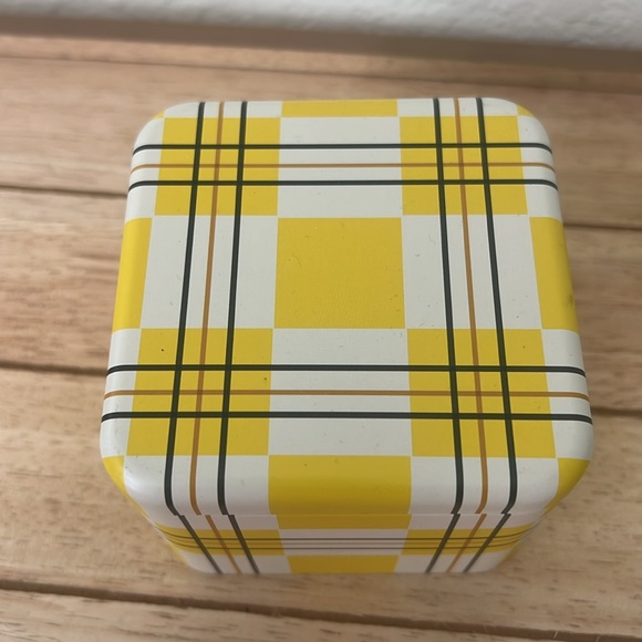 Fossil Yellow Plaid Tin Watch Box (New) - Picture 3 of 6